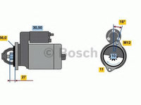 Starter AUDI A4 Allroad (8KH, B8) (2009 - 2016) BOSCH 0 986 024 030 piesa NOUA