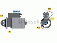 Starter AUDI A4 Cabriolet (8H7, B6, 8HE, B7) (2002 - 2009) BOSCH 0 986 022 450