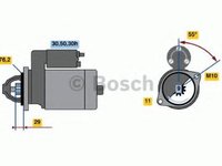 Starter BMW 3 limuzina (E46), BMW 3 cupe (E46), BMW 3 Touring (E46) - BOSCH 0 986 018 890