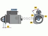 Starter Citroen BERLINGO I caroserie (M_), Citroen BERLINGO (MF), PEUGEOT RANCH caroserie (5) - BOSCH 0 986 023 580