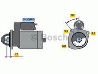 Starter CITROEN C2 (JM) (2003 - 2016) BOSCH 0 986 023 580 piesa NOUA