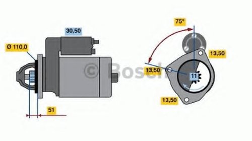 Starter DAF F 2100, DAF 75, DAF F 2500 - BOSC