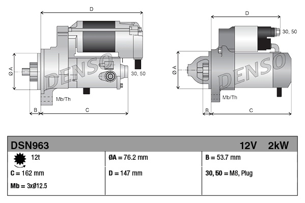 starter DENSO DSN963 model VW PASSAT B6 