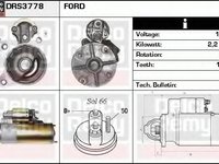 Starter FORD MONDEO (GBP), FORD MONDEO combi (BNP), FORD ESCORT Mk III (GAA) - DELCO REMY DRS3778