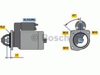 Starter FORD TRANSIT CONNECT, FORD TRANSIT CONNECT (P65_, P70_, P80_) - BOSCH 0 986 022 840