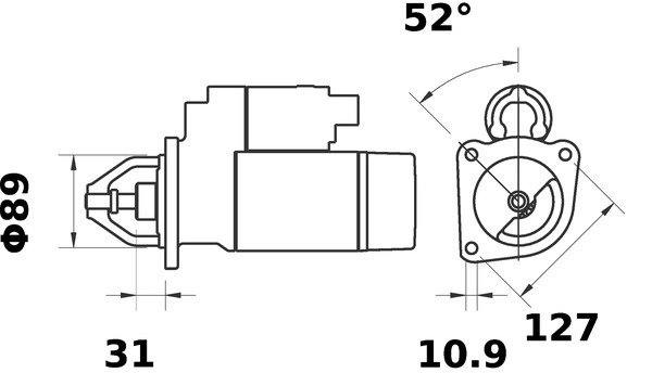 starter MAHLE MS277 la DEUTZ-FAHR D07 F 
