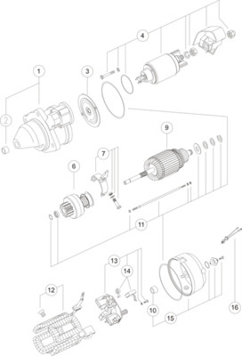 Starter MAHLE MS277 la DEUTZ-FAHR D07 F 4L 912 3770cc 69cp 51kW 1980 1981 1982 1983 1984 1985