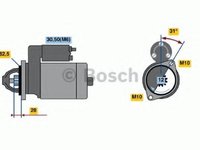 Starter MERCEDES-BENZ C-CLASS limuzina (W203), MERCEDES-BENZ C-CLASS Sportscoupe (CL203), MERCEDES-BENZ C-CLASS T-Model (S203) - BOSCH 0 986 021 360