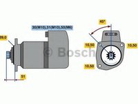 Starter MERCEDES-BENZ MK, MERCEDES-BENZ T2/L caroserie inchisa/combi, MERCEDES-BENZ T2/L autobasculanta - BOSCH 0 001 416 024