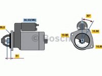 Starter MERCEDES-BENZ O 402, MERCEDES-BENZ LK/LN2, MERCEDES-BENZ MK - BOSCH 0 001 231 003