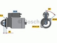 Starter MITSUBISHI COLT Mk III (C5_A), MITSUBISHI DELICA bus (P0_W, P1_W, P2_W), MITSUBISHI LIBERO V (CB/D_A) - BOSCH 0 986 016 001