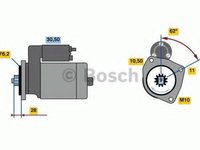 Starter PORSCHE CAYENNE (955), VW TOUAREG (7LA, 7L6, 7L7), AUDI Q7 (4L) - BOSCH 0 986 024 050