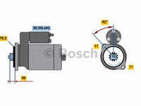 Starter SKODA FABIA I (6Y2) (1999 - 2008) BOSCH 0 986 016 980 piesa NOUA