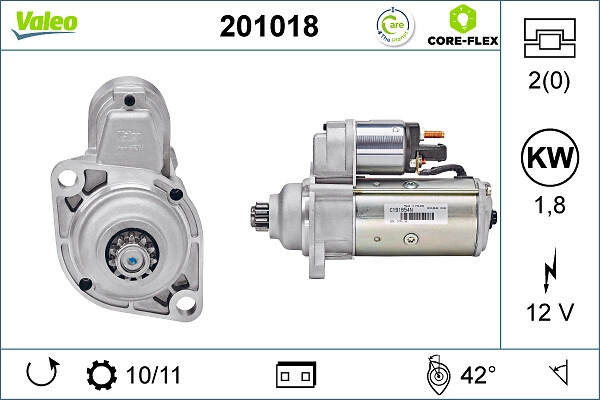 Starter VALEO 201018 la VW PASSAT B5 Variant (3B5) AJM; ATJ 1896cc 115cp 85kW 1997 1998 1999 2000