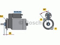 Starter VW PASSAT Variant (3A5, 35I), VW TRANSPORTER / CARAVELLE Mk IV bus (70XB, 70XC, 7DB, 7DW), VW TRANSPORTER Mk IV caroserie (70XA) - BOSCH 0 986