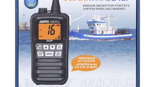 Statie radio maritima portabila JOPIX MARINE 242P, 156.000-162.000 Mhz, Scaun, ASQ, Dual-Tri Watch, acumulatori AAA inclusi PNI-242P
