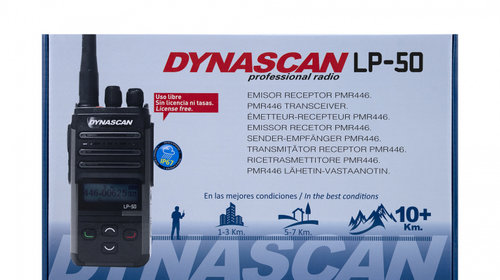 Statie radio portabila PMR Dynascan LP-50, 16CH, Scaun, Vox, CTCSS, DCS, acumulator 2000mAh, IP67 PNI-LP-50