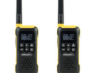 Statie radio portabila PMR PNI Dynascan F-15, 446MHz, 0.5W, 16CH, Waterproof IP67, set 2 bucati PNI-DYN-F-15