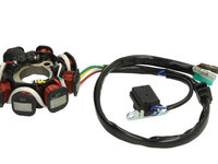 Stator alternator 8 bobina 5 cabluri cu generator de impuls diametrul stator 88 mm. Nu. de orificii - 4 GY6-125 GY6-150 CHIŃSKI SKUTER/MOPED/MOTOROWER/ATV 4T INPARTS IP000501