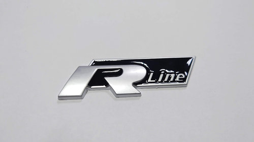 Sticker 3D R line R-LINE argintiu cu negru