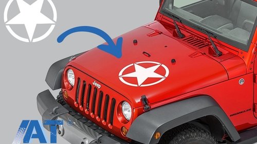Sticker Stea ALB Universal compatibil cu Jeep