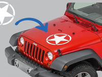 Sticker Stea ALB Universal compatibil cu Jeep, SUV, Camioane sau alte Autoturisme Tuning Jeep Cherokee STICKERSTARW