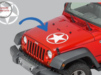 Sticker Stea ALB Universal Jeep, SUV, Camioane sau alte Autoturisme- livrare gratuita