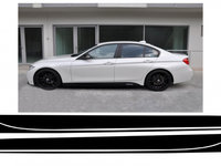 Stickere Laterale Negru Mat compatibil cu BMW Seria 3 F30 F31 (2011-up) M-Performance Design Negru Mat Tuning BMW Seria 3 6 (F3x) 2011 2012 2013 2014 2015 2016 STICKERF30MB