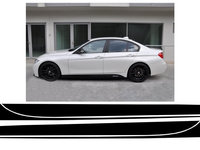 Stickere Laterale Negru Mat compatibil cu BMW Seria 3 F30 F31 (2011-up) M-Performance Design Negru Mat
