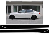 Stickere Laterale Negru Mat compatibil cu BMW Seria 3 F30 F31 (2011-up) M-Performance Design Negru Mat STICKERF30MB