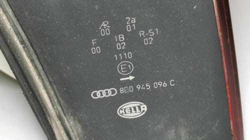 Stop Dreapta Audi A4 2001/11-2004/12 B6 1.9 TDI quattro 96KW 130CP Cod 8E0945096C