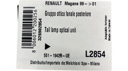 Stop/Lampa spate Dreapta RENAULT MEGANE I Classic (LA0/1_) [ 1996 - 2008 ] ABAKUS 551-1942R-UE OEM 7700428059