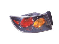 Stop, lampa spate MAZDA 3 (BK), 10.2003-03.2006 model SEDAN, partea Stanga, TYC, tip bec W21/5W+W21W, reflector negru, semnal galben, cu dulie bec, exterior