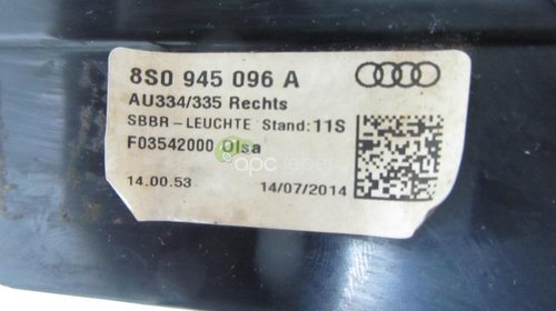 Stop Original dreapta Audi TT 8S 2016 ultimul model LED 8S0945096A