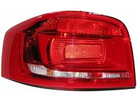 Stop spate lampa Audi A3 (8P), 04.2008-10.2012 Model cu 3 usi, partea Stanga, carcasa rosie, fara suport becuri, TYC