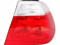 Stop spate lampa BMW Seria 3 E46 Sedan 06.1998-09.2001, partea Dreapta, partea exteRioara, rosu-alb, fara suport becuri, TYC