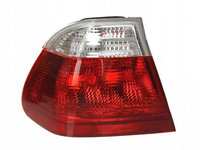 Stop spate lampa BMW Seria 3 E46 Sedan 06.1998-09.2001, partea Stanga, partea exteRioara, rosu-alb, fara suport becuri, TYC