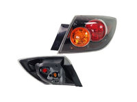 Stop spate lampa Mazda 3 (Bk), 10.03-03.06 Hatchback, spate, omologare ECE, fara suport bec, exterior,negru, semnalizare portocalie, BN8F51160C, BP4L51160D, BP4L51180D, Stanga