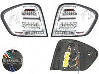 Stop spate lampa Mercedes Clasa Ml (W164), 07.2008-11.2011, spate, Stanga+Dreapta, LED, transparent, silver, tuning, Taiwan