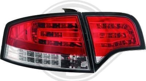 STOPURI CU LED AUDI A4 B7 FUNDAL RED/CRISTAL 