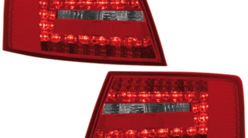 STOPURI CU LED AUDI A6 FUNDAL RED/CRISTAL -CO