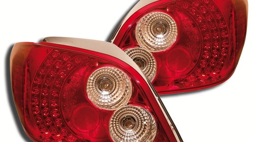 STOPURI CU LED PEUGEOT 307 FUNDAL RED/CROM -C