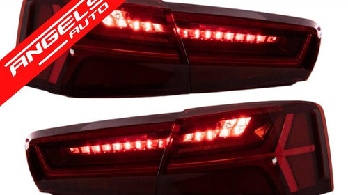 Stopuri Full LED Audi A6 C7 4G (11-14) Red/Clear Semnalizare Dinamica