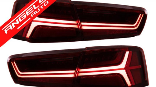 Stopuri Full LED Audi A6 C7 4G (11-14) Red/Clear Semnalizare Dinamica