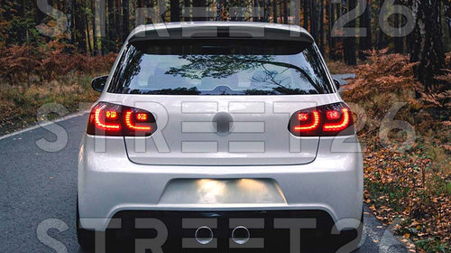 Stopuri Full LED Compatibil Cu VW Golf 6 VI (2008-2012) R20 Design Rosu Fumuriu