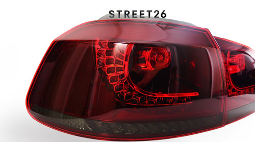 Stopuri FULL LED compatibile VW Golf 6 R20 Design Rosu Fumuriu
