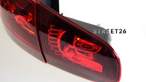 Stopuri FULL LED compatibile VW Golf 6 R20 Design Rosu Fumuriu