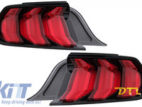 Stopuri Full LED Negre compatibile cu Ford Mustang VI S550 (2015-2019) Semnal Dinamic Secvential