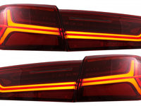 Stopuri Full LED Red Clear Facelift Design Semnalizare Secventiala Tuning Audi A6 4G/C7 2010 2011 2012 2013 2014 TLAUA64GRC