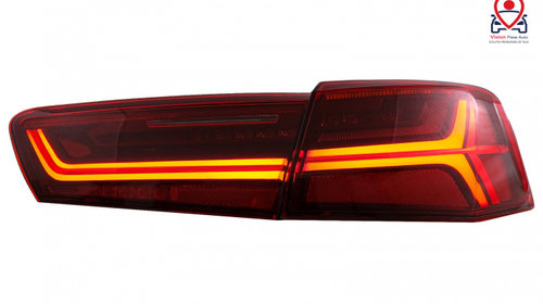 Stopuri Full LED Red Clear Facelift Design Semnalizare Secventiala Tuning Audi A6 4G/C7 2010 2011 2012 2013 2014 TLAUA64GRC